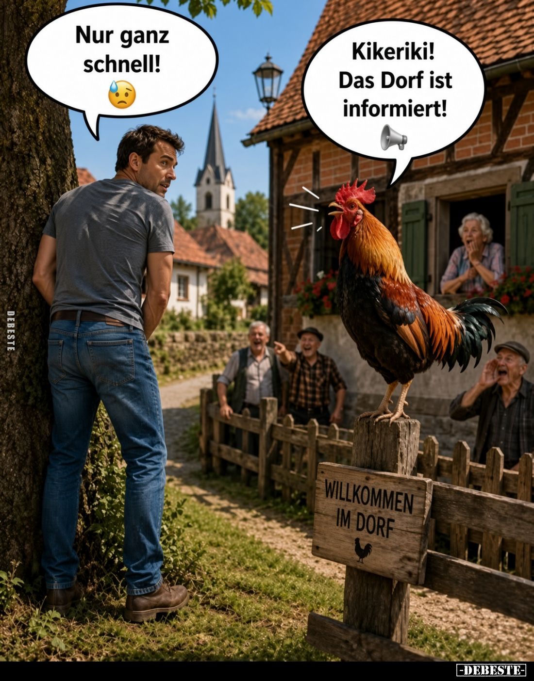 Nur ganz schnell! Kikeriki! Das Dorf ist informiert!.. - Lustige Bilder | DEBESTE.de