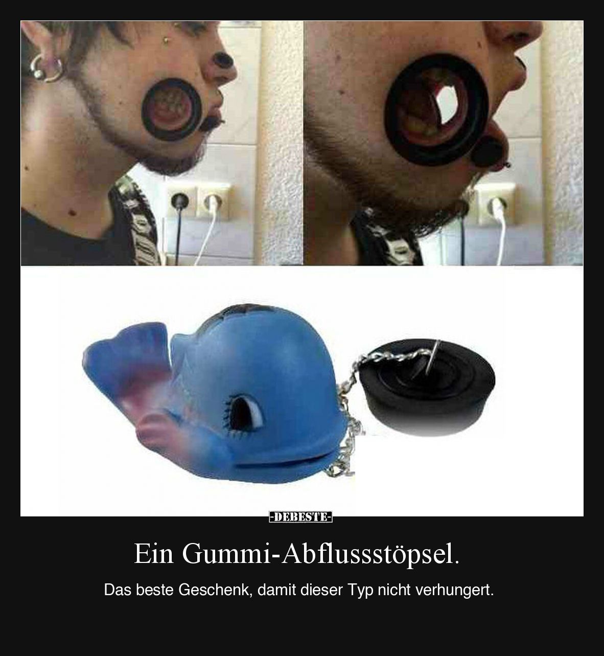 Ein Gummi-Abflussstöpsel. Das beste Geschenk, damit dieser.. - Lustige Bilder | DEBESTE.de