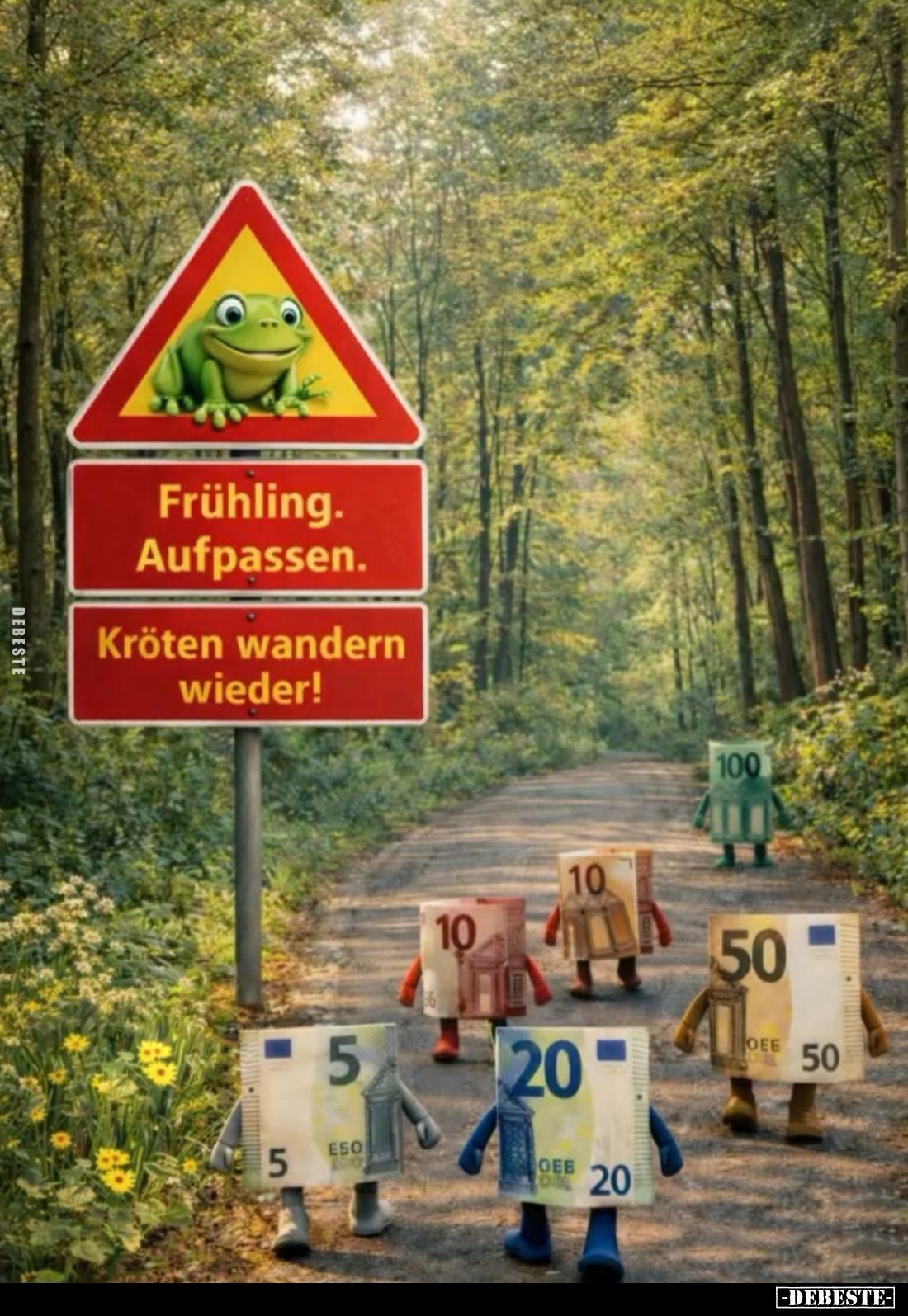 Frühling.
Aufpassen.
Kröten wandern wieder!