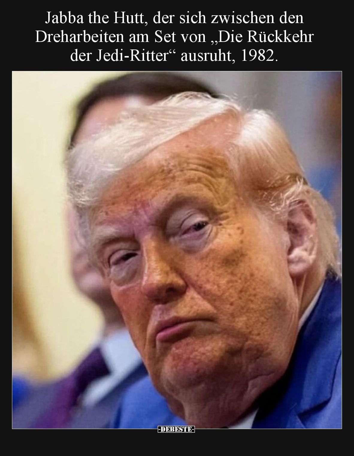 Jabba the Hutt, der sich zwischen den Dreharbeiten am Set.. - Lustige Bilder | DEBESTE.de