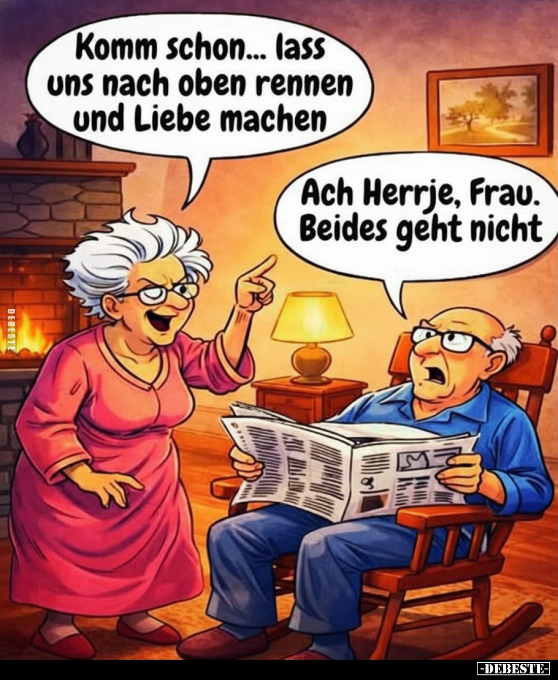 Komm schon... lass uns nach oben rennen und Liebe.. - Lustige Bilder | DEBESTE.de