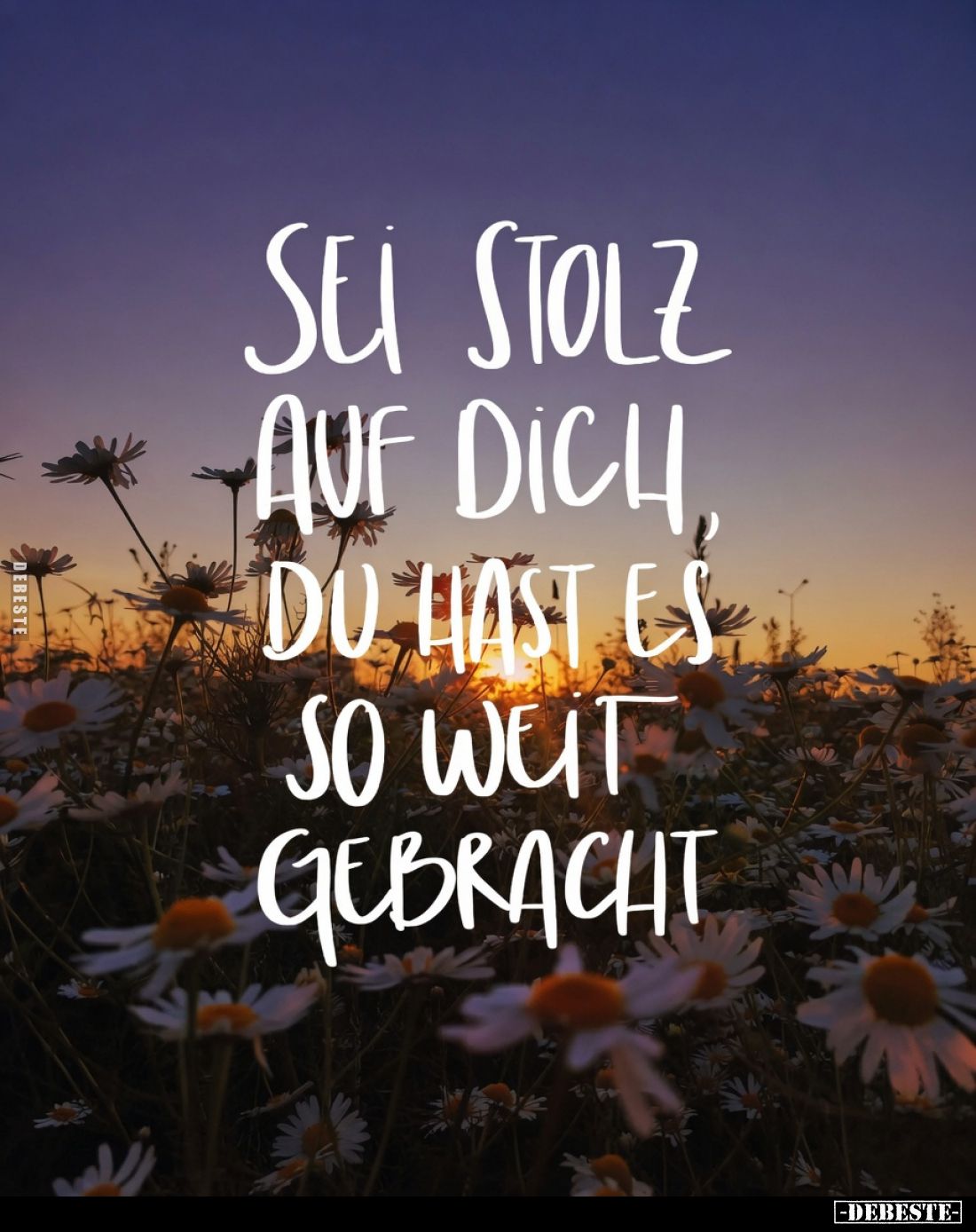 Sei stolz auf Dich, Du hast es so weit gebracht