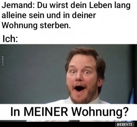 Jemand: Du wirst dein Leben lang alleine sein und in.. - Lustige Bilder | DEBESTE.de