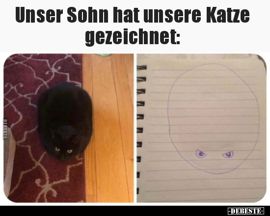 Unser Sohn hat unsere Katze gezeichnet.. - Lustige Bilder | DEBESTE.de