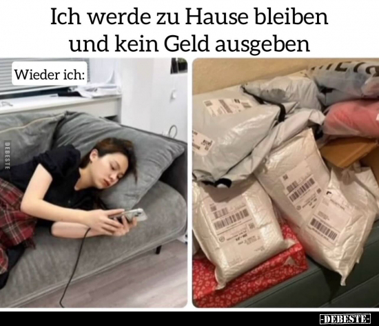 Ich werde zu Hause bleiben und kein Geld ausgeben.. - Lustige Bilder | DEBESTE.de