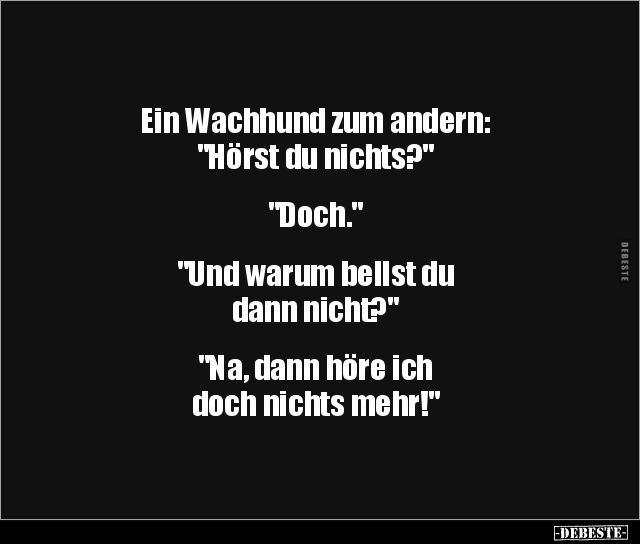 Ein Wachhund zum andern: "Hörst du.." - Lustige Bilder | DEBESTE.de