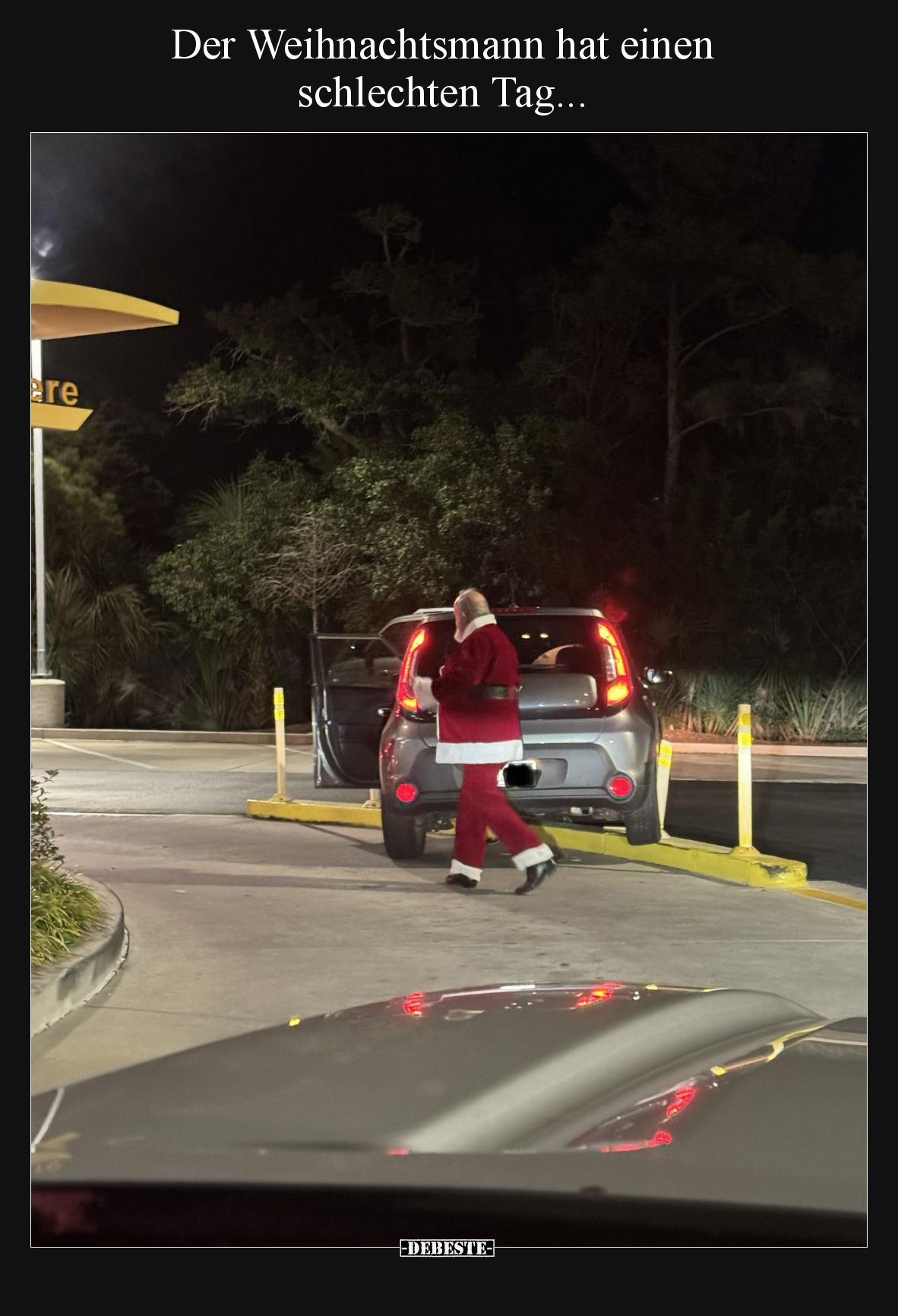 Der Weihnachtsmann hat einen schlechten Tag.