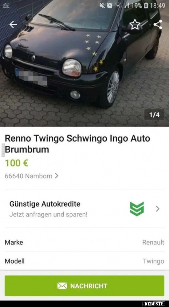 Renno Twingo Schwingo Ingo Auto Brumbrum.. - Lustige Bilder | DEBESTE.de