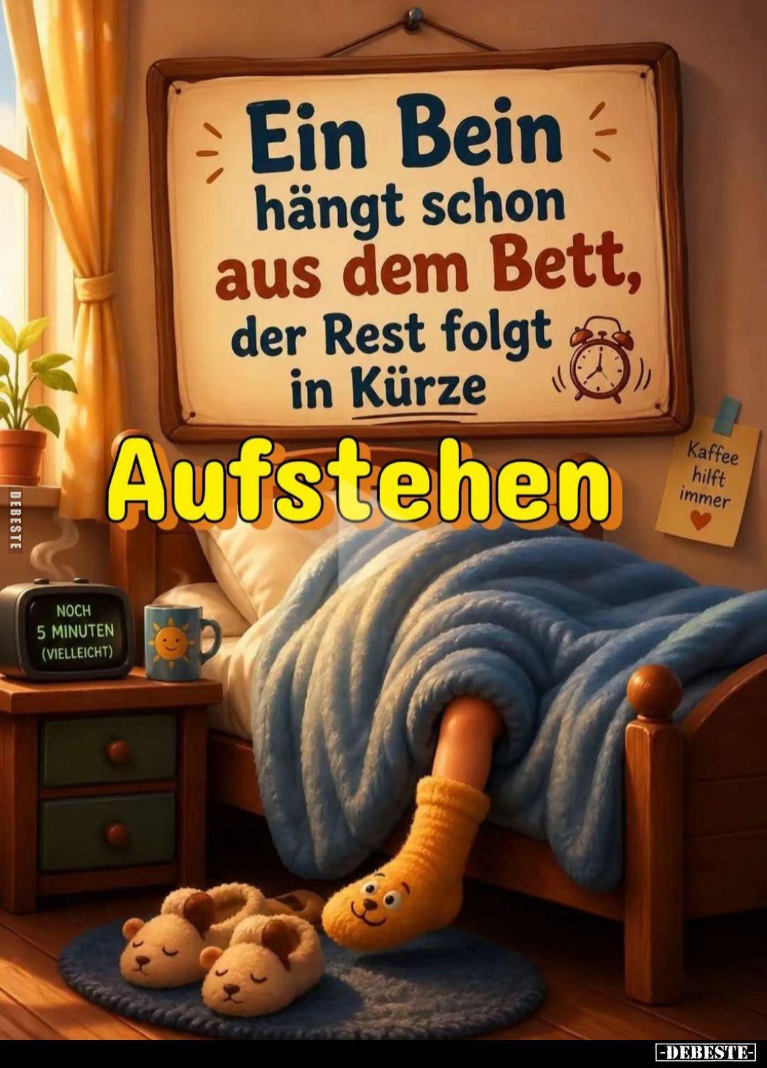 Ein Bein hängt schon aus dem Bett, der Rest folgt in Kürze.
