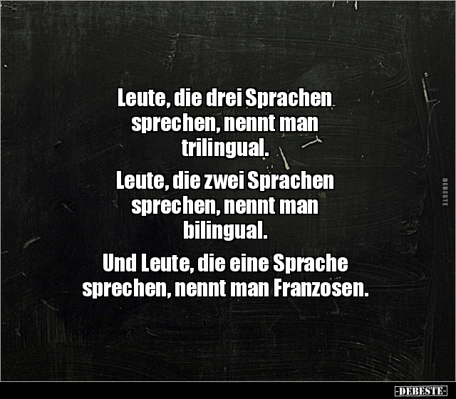 Leute, die drei Sprachen sprechen, nennt man.. - Lustige Bilder | DEBESTE.de