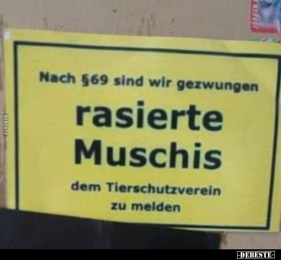 Nach §69 sind wir gezwungen rasierte Muschis dem.. - Lustige Bilder | DEBESTE.de
