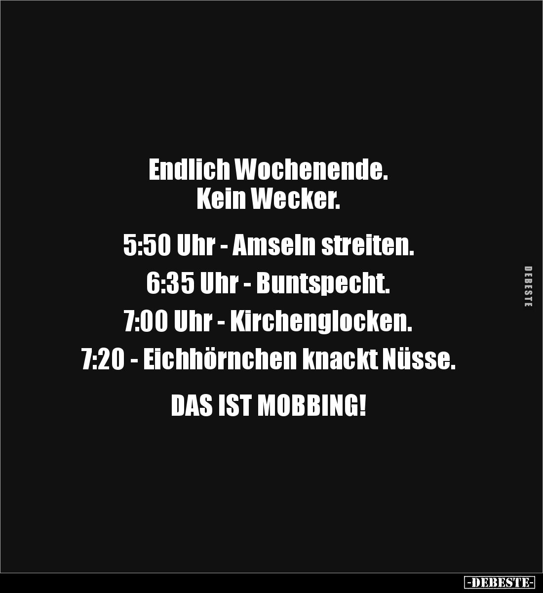 Endlich Wochenende. Kein Wecker.. - Lustige Bilder | DEBESTE.de