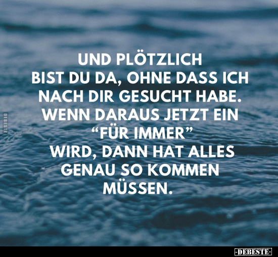 Und plötzlich bist du da, ohne dass ich nach dir gesucht.. - Lustige Bilder | DEBESTE.de