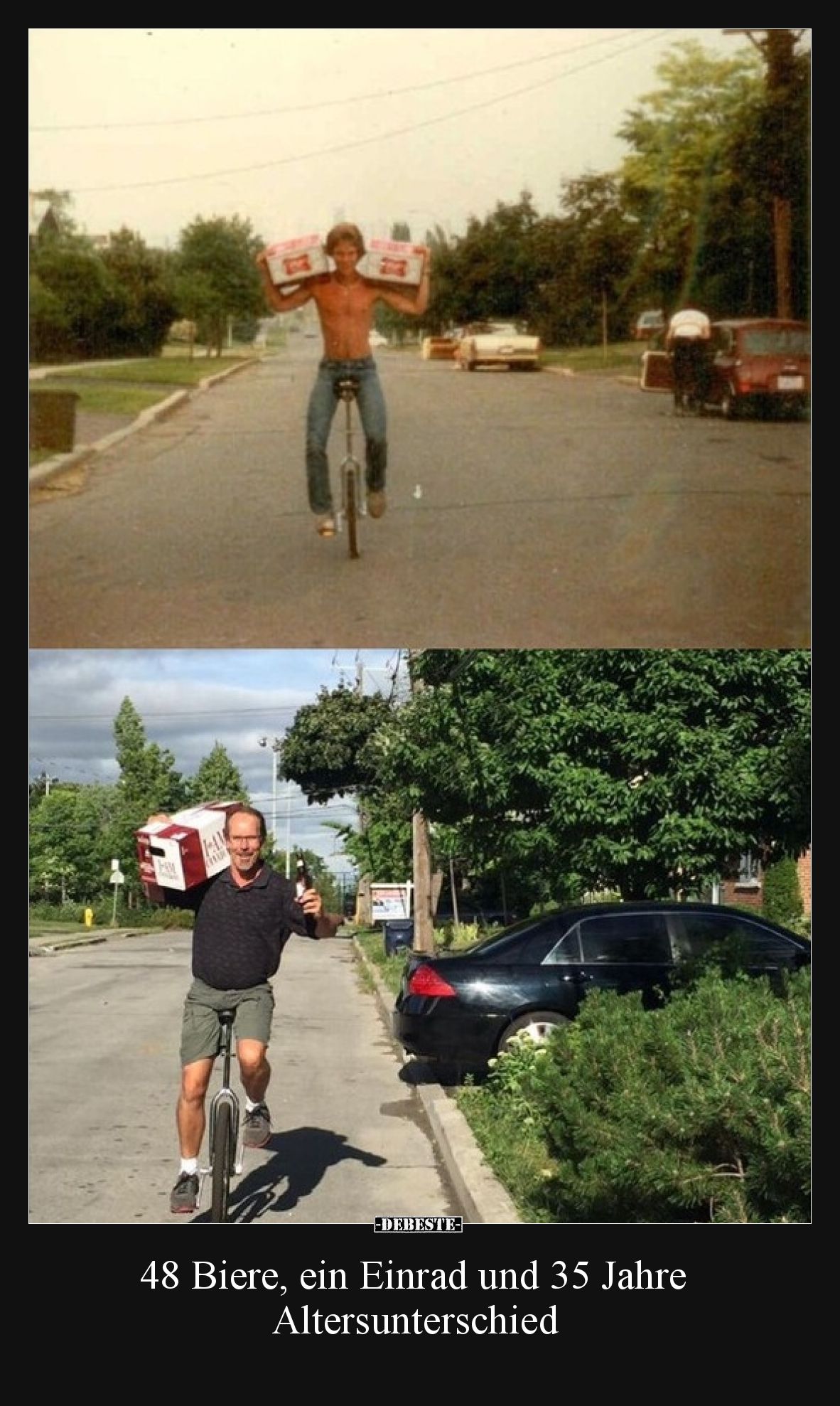 48 Biere, ein Einrad und 35 Jahre Altersunterschied