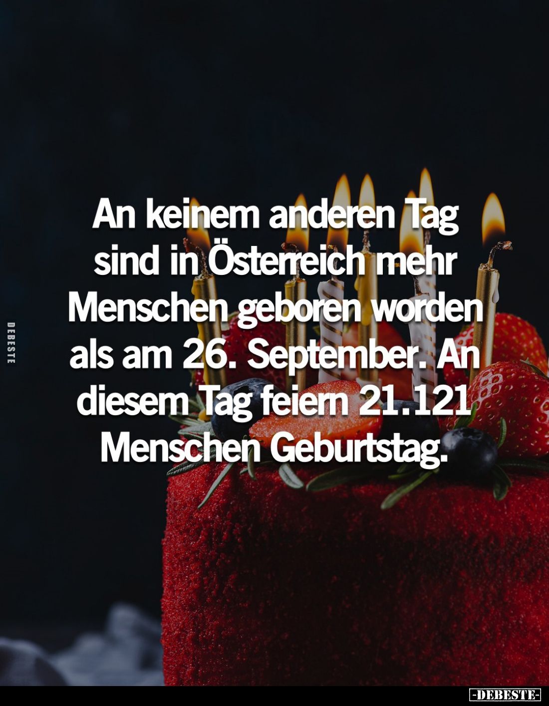 An keinem anderen Tag sind in Österreich mehr Menschen geboren worden als am 26. September. An diesem Tag feien 21.121 Mensch...