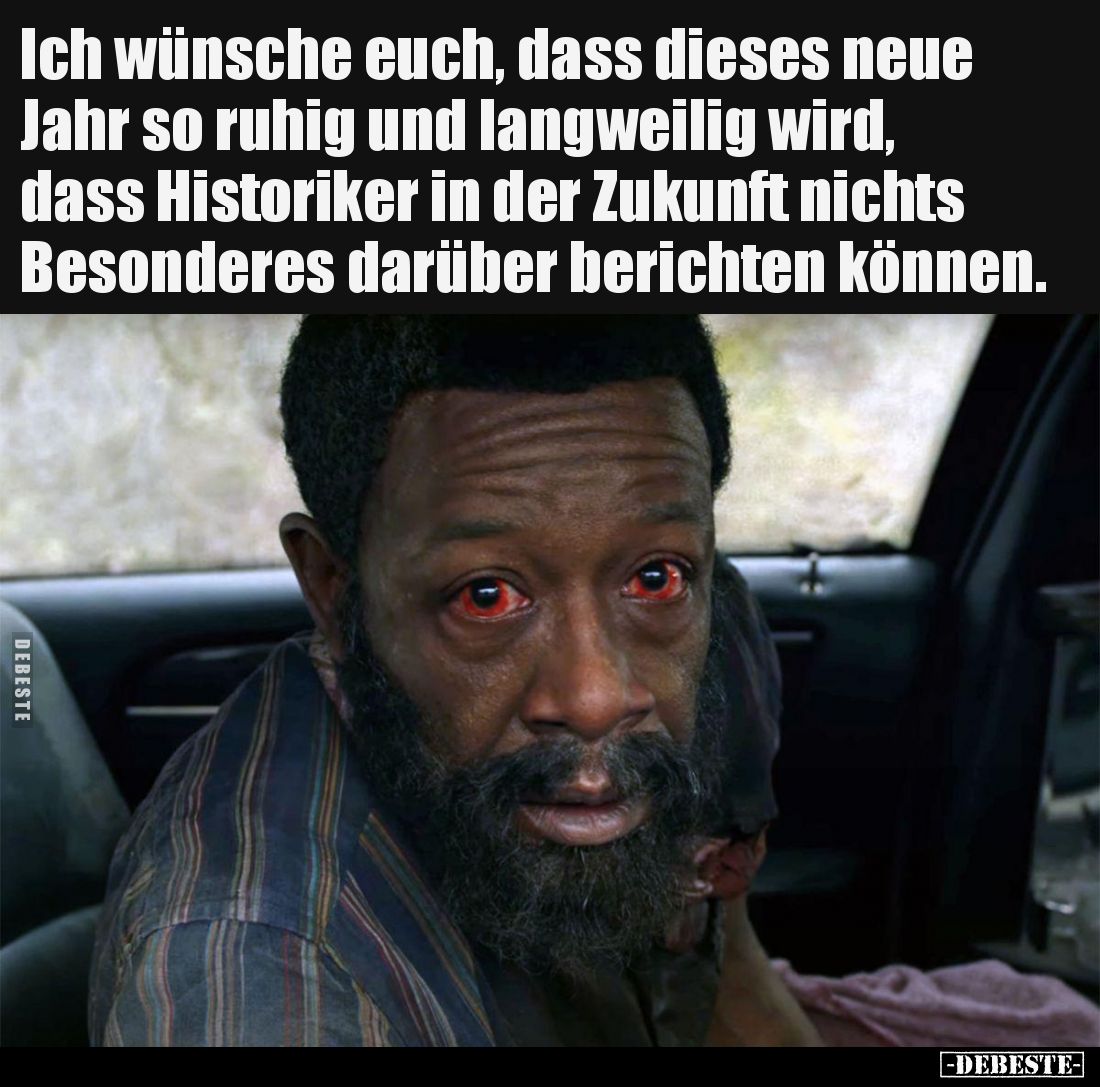 Ich wünsche euch, dass dieses neue Jahr so ruhig und langweilig wird, dass Historiker in der Zukunft nichts Besonderes darübe...