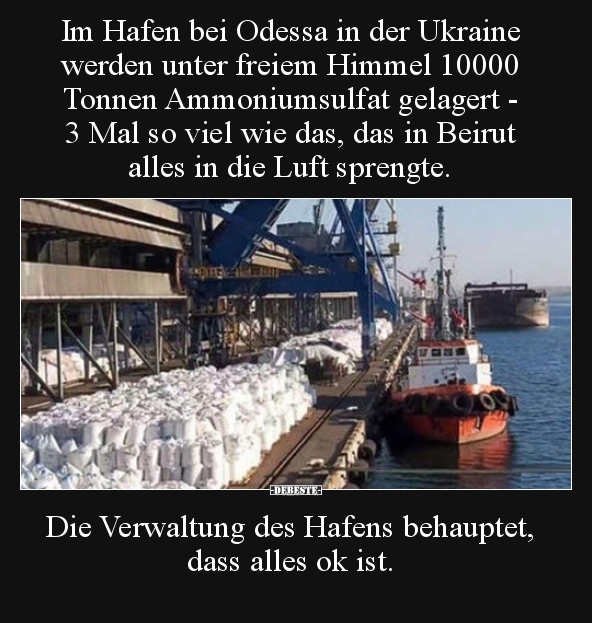 Im Hafen bei Odessa in der Ukraine werden unter freiem.. - Lustige Bilder | DEBESTE.de