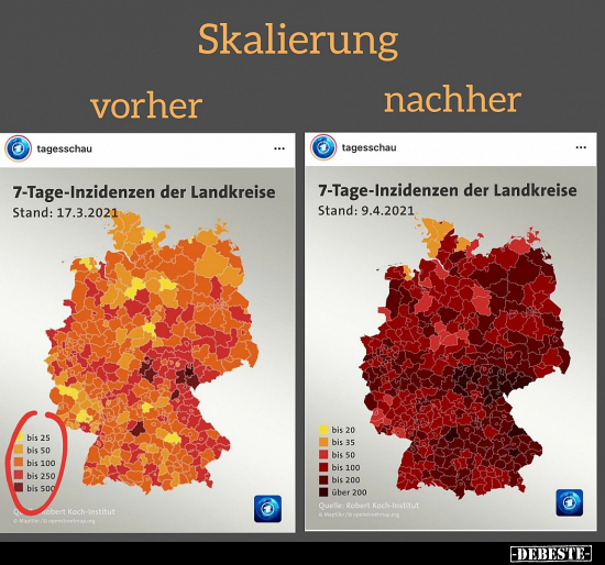 7-Tage-Inzidenzen der Landkreise..