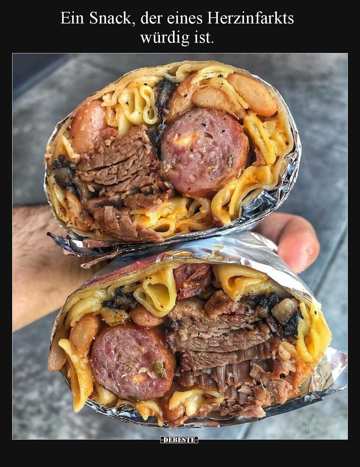 Ein Snack, der eines Herzinfarkts würdig ist.