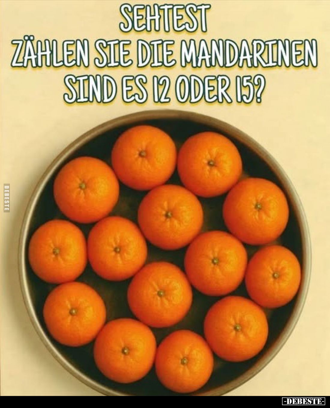 Sehtest zählen sie die Mandarinen sind es 12 oder 15?.. - Lustige Bilder | DEBESTE.de