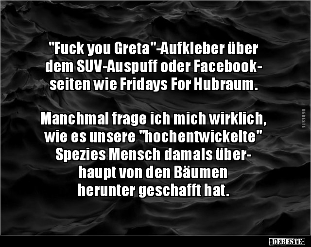 "Fuck you Greta"-Aufkleber über dem SUV-Auspuff oder.. - Lustige Bilder | DEBESTE.de