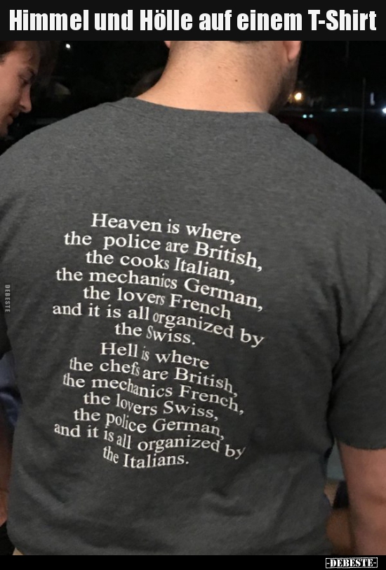 Himmel und Hölle auf einem T-Shirt.. - Lustige Bilder | DEBESTE.de