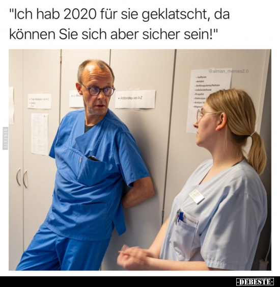 "Ich hab 2020 für sie geklatscht, da können Sie sich aber.." - Lustige Bilder | DEBESTE.de