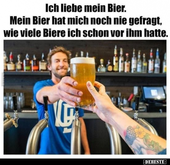 Ich Liebe Mein Bier. Mein Bier Hat Mich Noch Nie Gefragt, Wie Viele ...