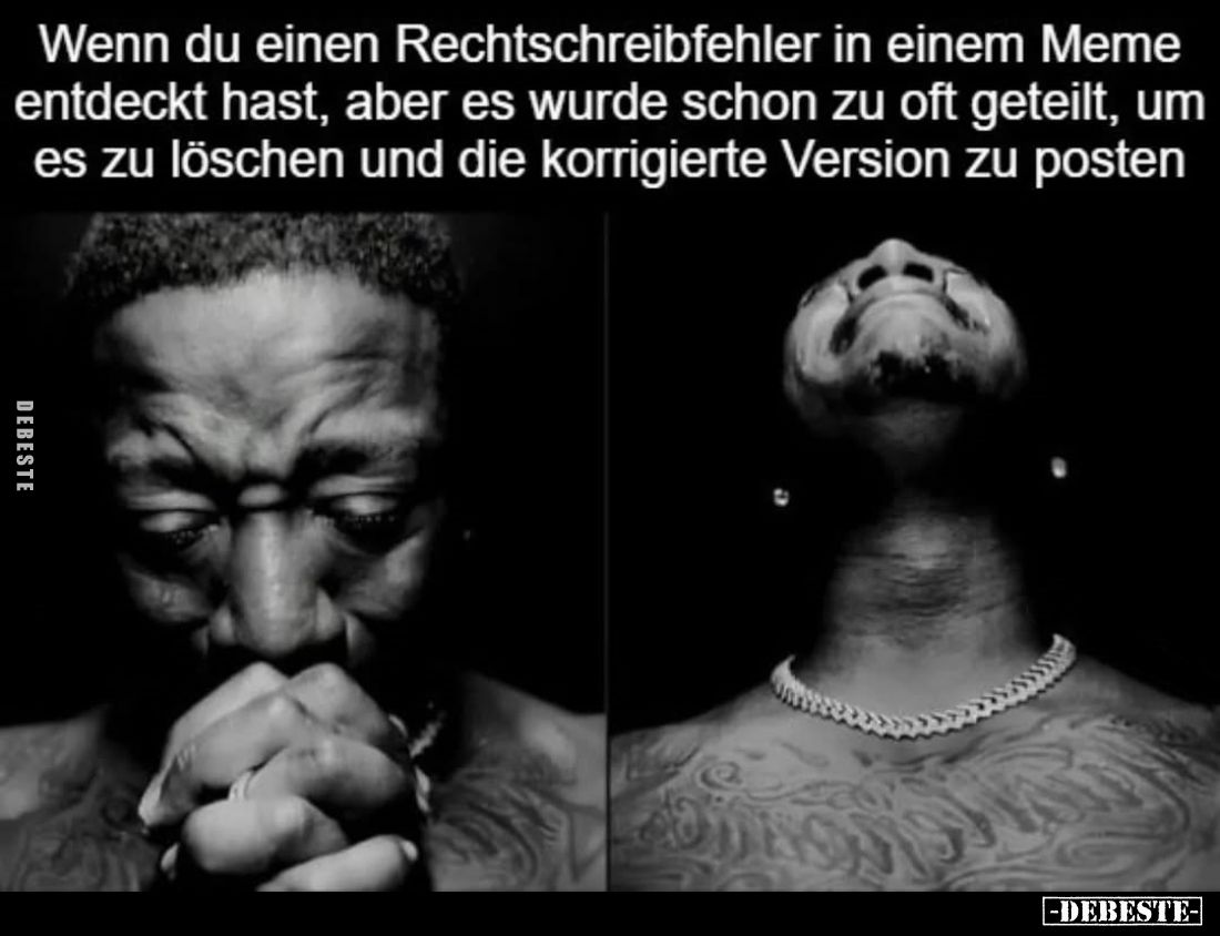 Wenn du einen Rechtschreibfehler in einem Meme entdeckt hast, aber es wurde schon zu oft geteilt, um es zu löschen und die ko...