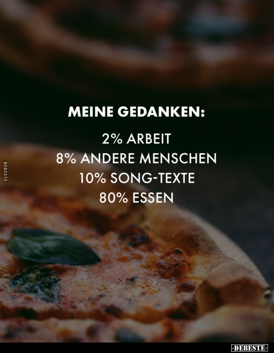 Meine Gedanken: 2% Arbeit, 8% andere Menschen.. - Lustige Bilder | DEBESTE.de