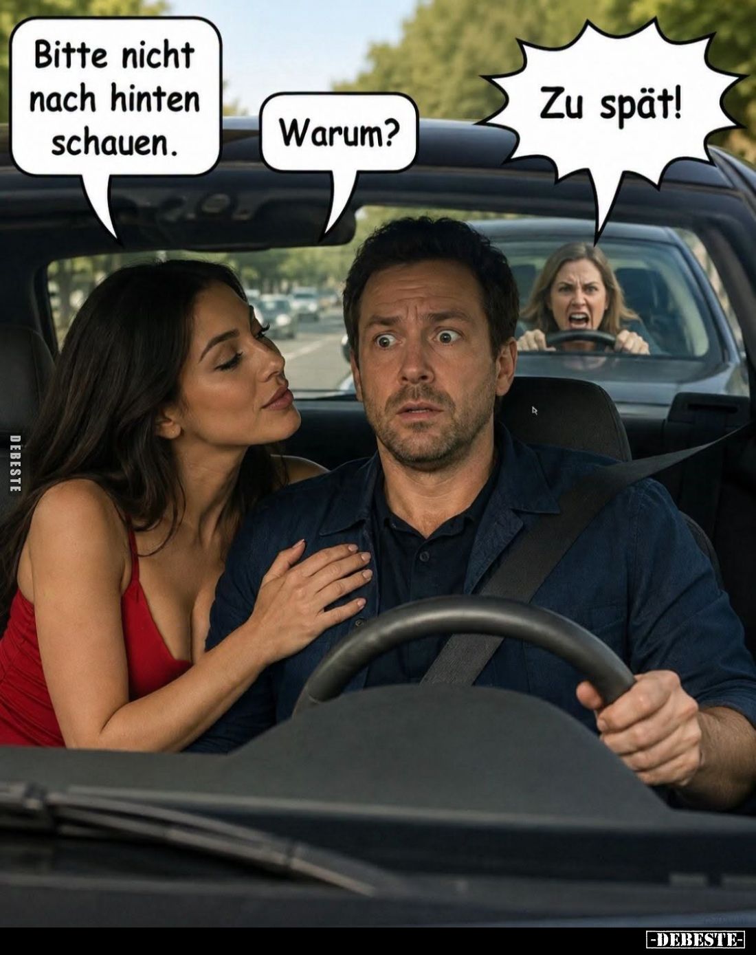 Bitte nicht nach hinten schauen. -
Warum? -
Zu spät!