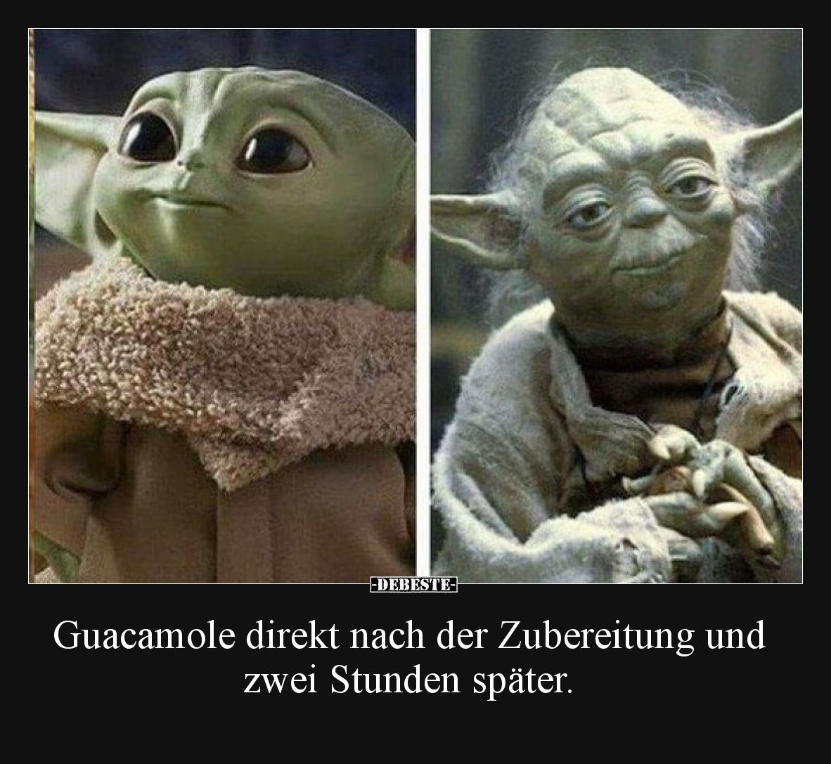 Guacamole direkt nach der Zubereitung und zwei Stunden später