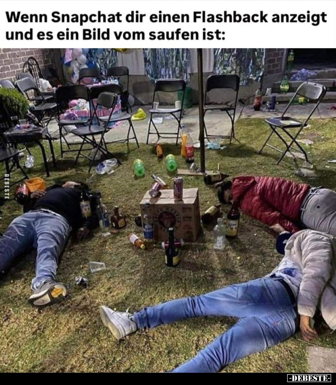 Wenn Snapchat dir einen Flashback anzeigt und es ein Bild vom saufen ist: