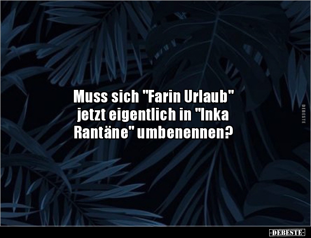 Muss sich "Farin Urlaub" jetzt eigentlich in... - Lustige Bilder | DEBESTE.de
