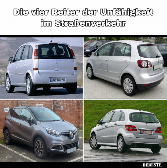 Die vier Reiter der Unfähigkeit im Straßenverkehr.. - Lustige Bilder | DEBESTE.de