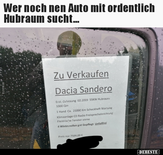 Wer noch nen Auto mit ordentlich Hubraum sucht... - Lustige Bilder | DEBESTE.de