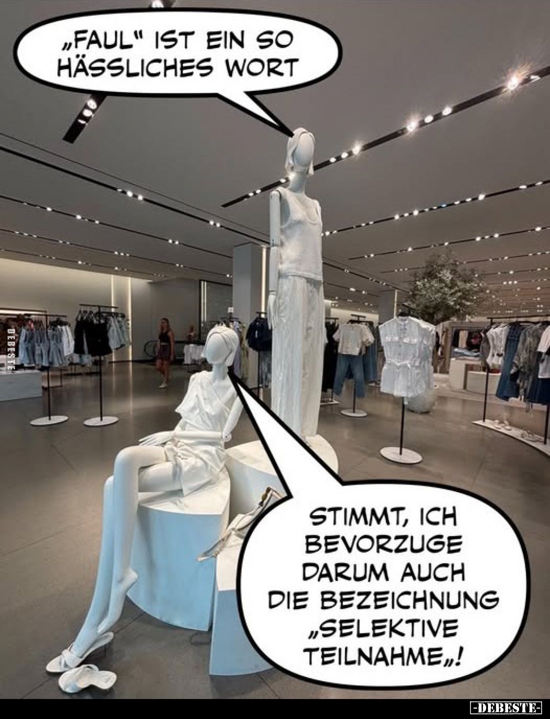 „Faul" ist ein so hässliches Wort
-
Stimmt, ich bevorzuge darum auch die Bezeichnung „selektive Teilnahme,,!