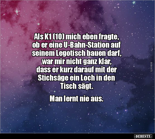 Als K1 (10) mich eben fragte, ob er eine U-Bahn-Station.. - Lustige Bilder | DEBESTE.de