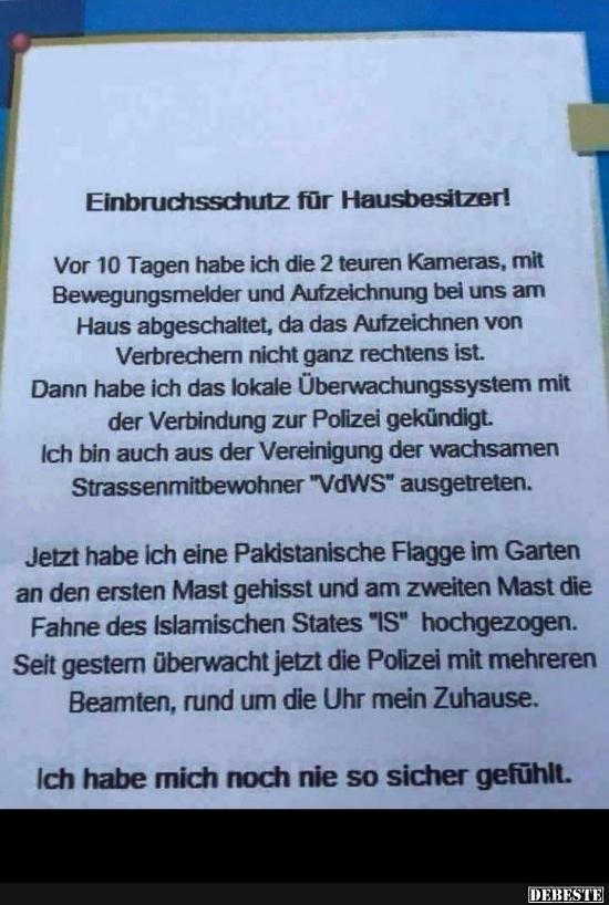 Einbruchsschutz für Hausbesitzer! - Lustige Bilder | DEBESTE.de