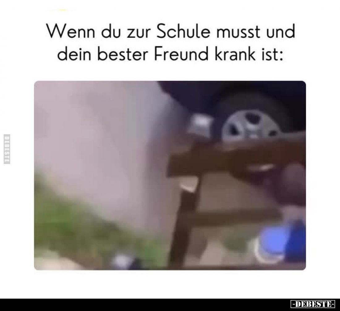 Wenn du zur Schule musst und dein bester Freund krank ist: