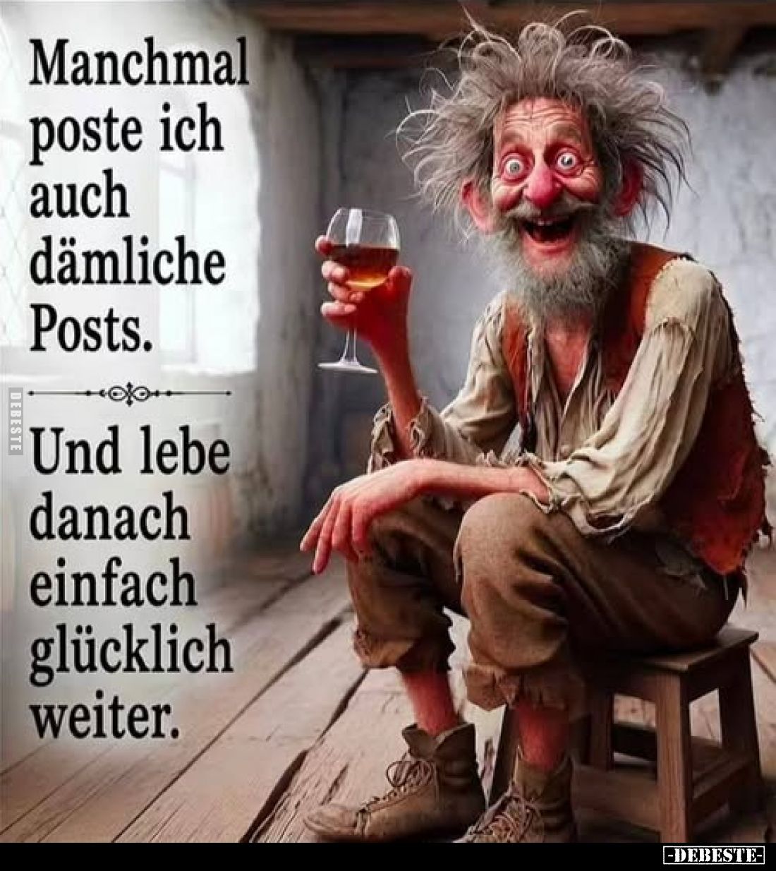 Manchmal poste ich auch dämliche Posts.
Und lebe danach einfach glücklich weiter.
