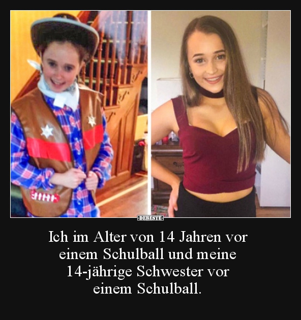 Ich im Alter von 14 Jahren vor einem Schulball und meine..