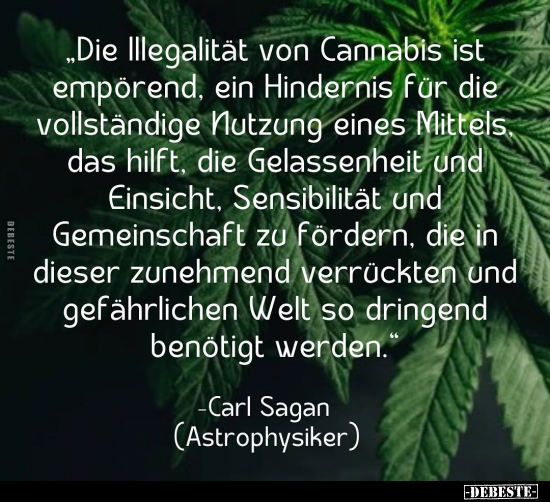 "Die Illegalität von Cannabis ist empörend, ein Hindernis.." - Lustige Bilder | DEBESTE.de