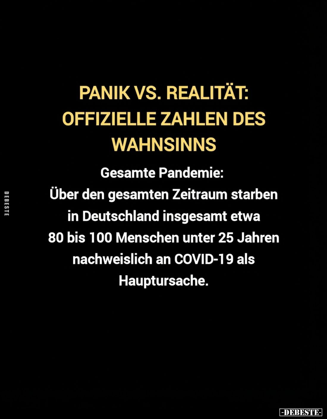 Panik vs. Realität: Offizielle Zahlen des Wahnsinns. - Gesamte Pandemie:
Über den gesamten Zeitraum starben in Deutschland i...