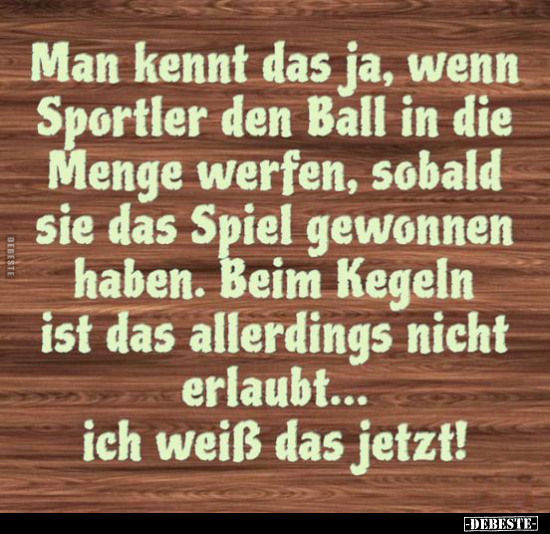 Man kennt das ja, wenn Sportler den Ball in die Menge.. - Lustige Bilder | DEBESTE.de