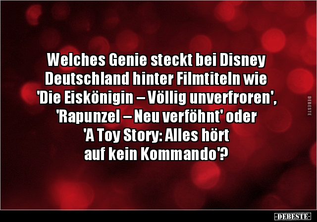 Welches Genie steckt bei Disney Deutschland hinter.. - Lustige Bilder | DEBESTE.de