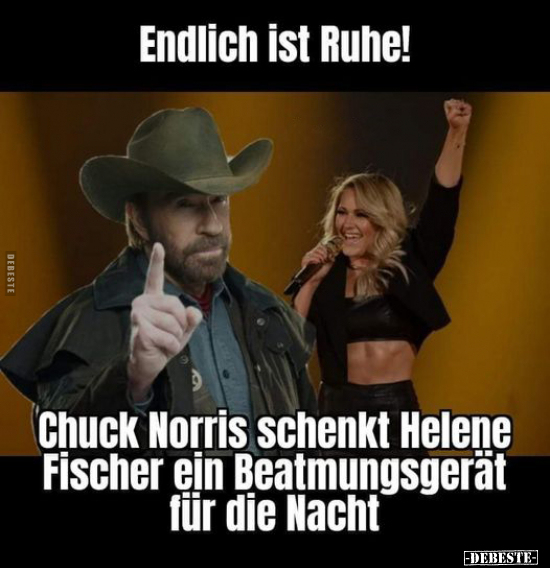 Endlich ist Ruhe! Chuck Norris schenkt Helene Fischer.. - Lustige Bilder | DEBESTE.de