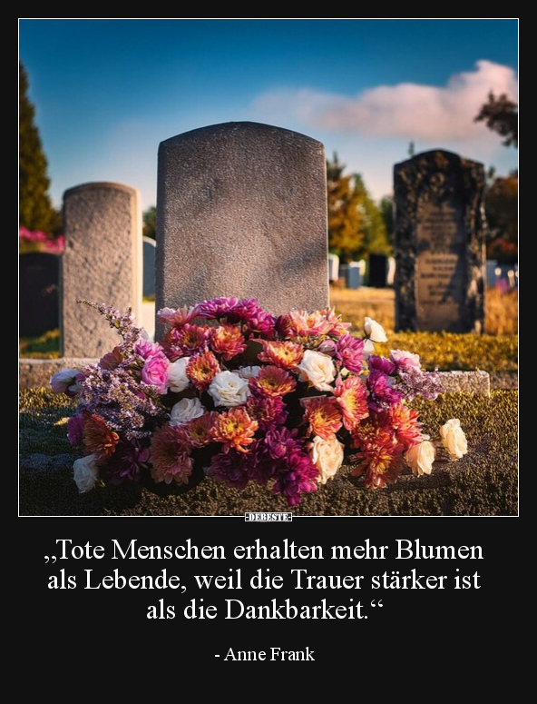 "Tote Menschen erhalten mehr Blumen als Lebende, weil die.." - Lustige Bilder | DEBESTE.de