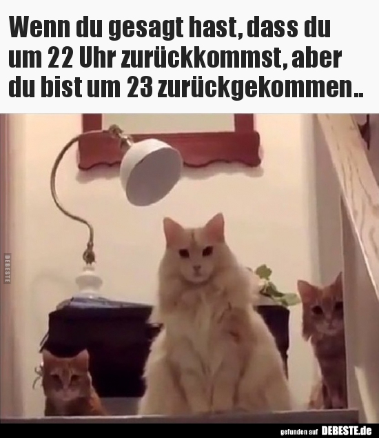 Wenn du gesagt hast, dass du um 22 Uhr zurückkommst..