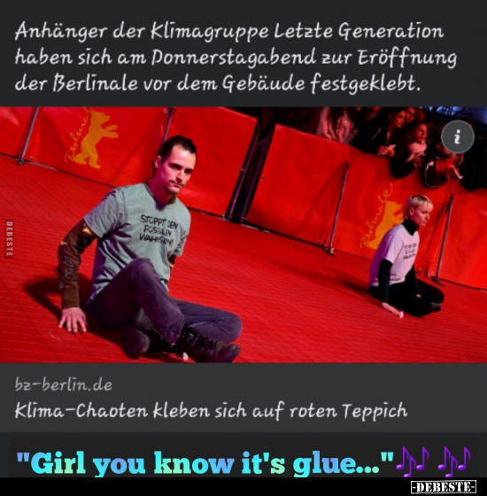 Anhänger der Klimagruppe Letzte Generation haben sich am.. - Lustige Bilder | DEBESTE.de